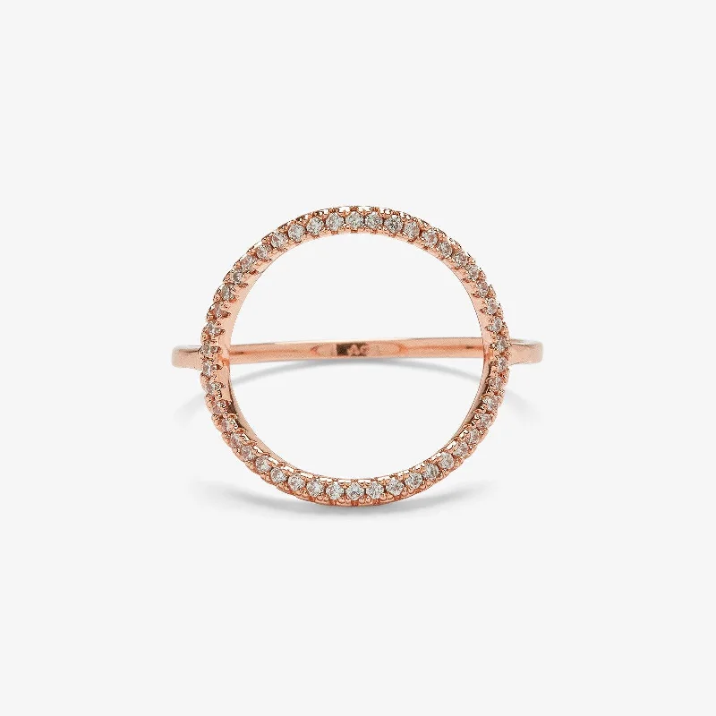 Chic Women's Rings for Fashion-Forward Looks-Pave Open Circle Ring