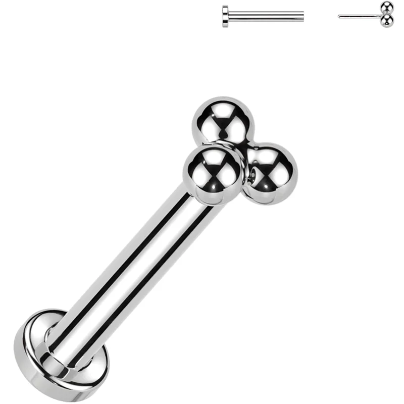 Women's Earrings – Elegant Designs for Every Personality--18 Gauge 5/16 Trinity Ball Medical Grade Titanium Flat Back Earring