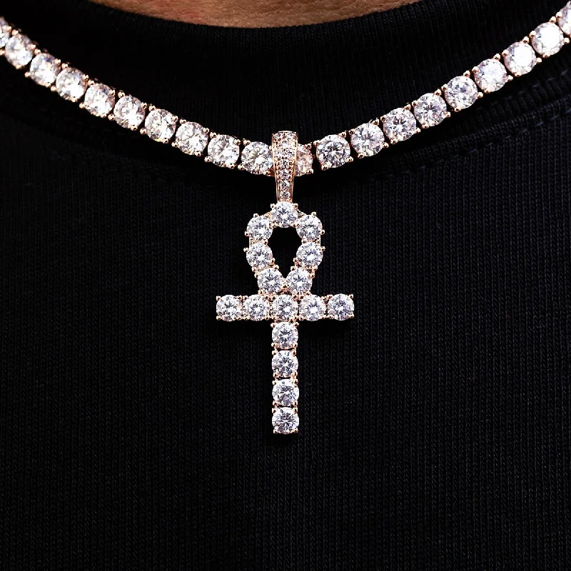 Exclusive Men's Necklaces & Pendants for the Modern Gentleman-Rose Gold Ankh Cross