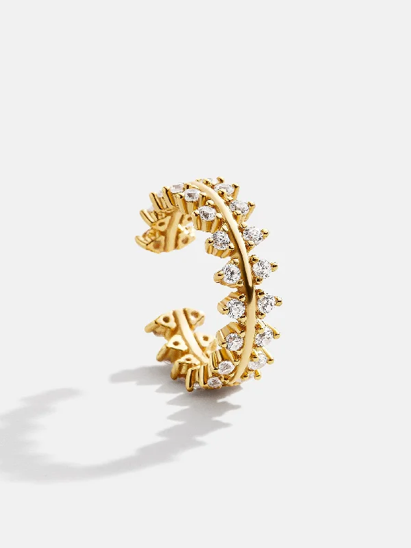 Women's Earrings – Elegant Designs for Every Personality--Victoria 18K Gold Ear Cuff - Gold/Pavé