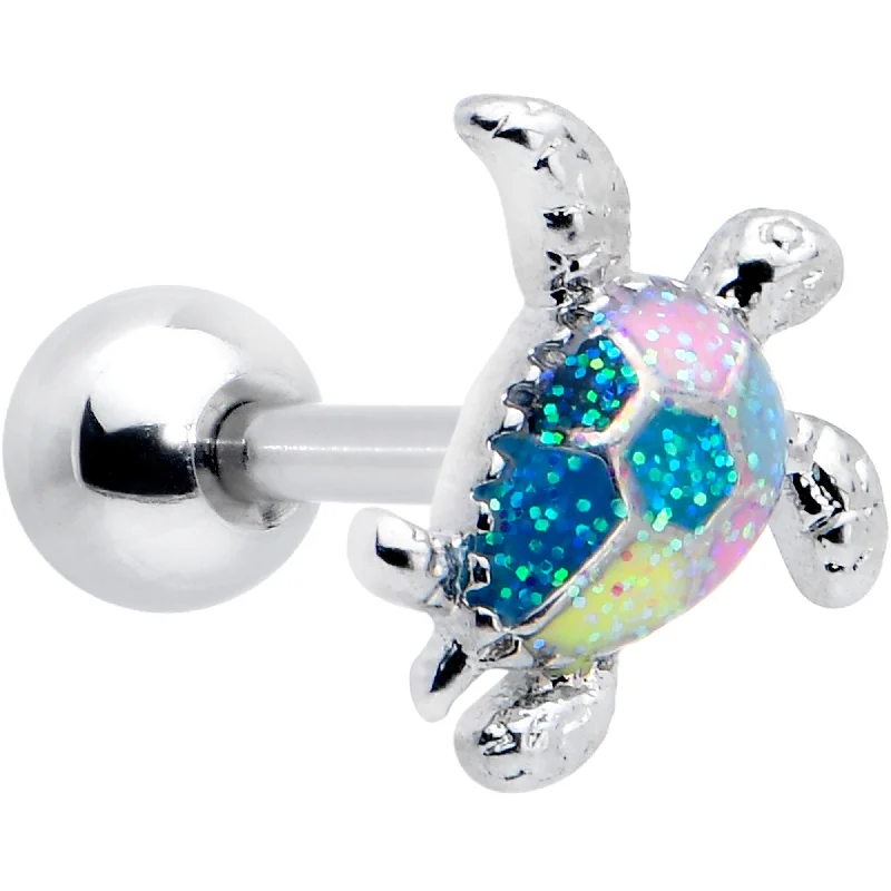Women's Earrings – Elegant Designs for Every Personality--16 Gauge 1/4 Glitter Turtle Cartilage Tragus Earring