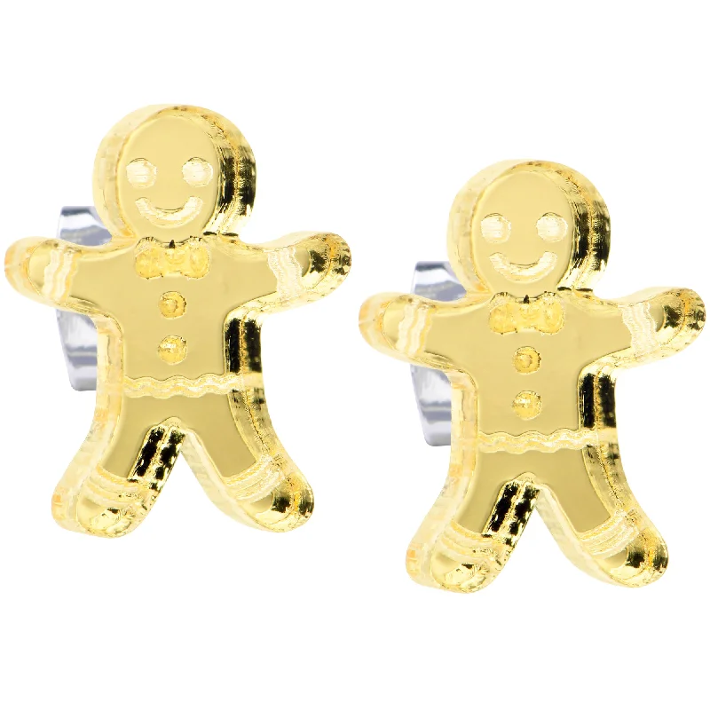 Women's Earrings – Elegant Designs for Every Personality--Holiday Gingerbread Man Stud Earrings