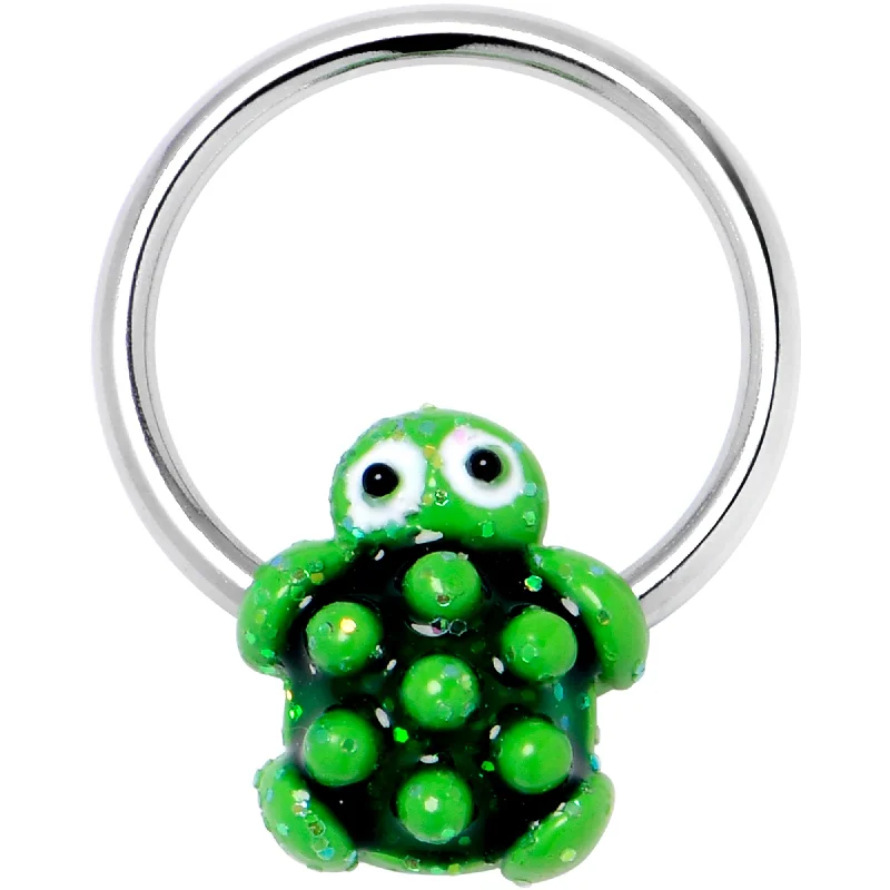 Women's Earrings – Elegant Designs for Every Personality--16 Gauge 3/8 Texture Turtle BCR Captive Ring