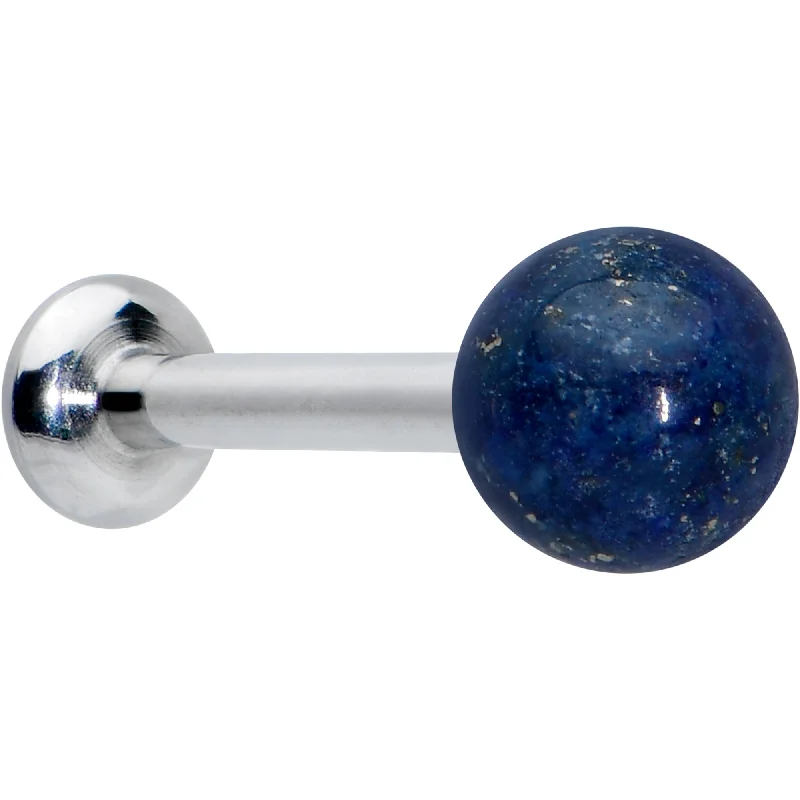 Customizable Lip Rings with Fun Features16 Gauge 5/16 Elegant Blue Agate Internally Threaded Labret Tragus