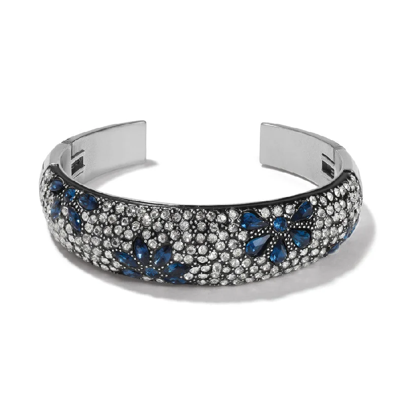 Stackable Silver Bangles for Women-Garden Of Love Double Hinged Bangle