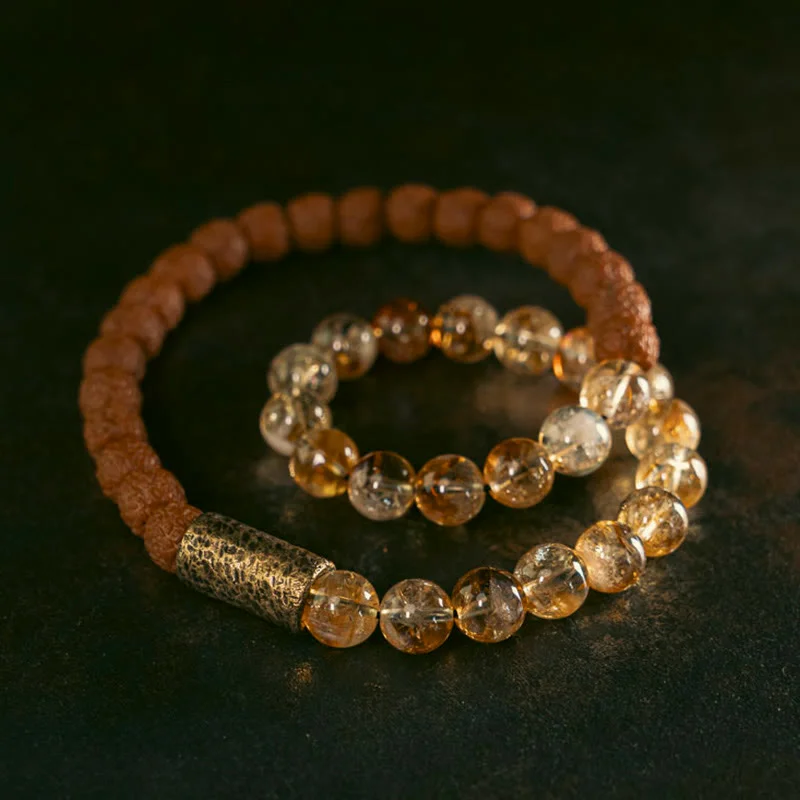 Bright Enamel Bangles for Women-Buddha Stones Natural Citrine Crystal Rudraksha Bodhi Seed Brass Bead Prosperity Double Wrap Bracelet Bright Enamel Bangles for Women-Buddha Stones Natural Citrine Crystal Rudraksha Bodhi Seed Brass Bead Prosperity Double Wrap Bracelet