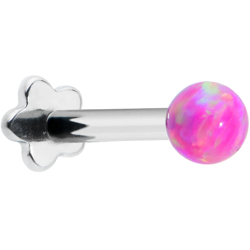 Comfortable Lip Rings for a Fashionable Look16 Gauge 5/16 Pink Synthetic Opal Titanium Threadless Flower Labret Comfortable Lip Rings for a Fashionable Look16 Gauge 5/16 Pink Synthetic Opal Titanium Threadless Flower Labret