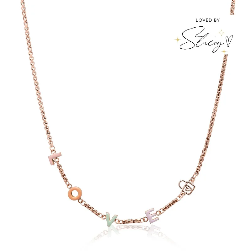 Shop Classic Women's Necklaces & Pendants with a Modern Twist-Custom Enamel Name Necklace (Rose Gold) Shop Classic Women's Necklaces & Pendants with a Modern Twist-Custom Enamel Name Necklace (Rose Gold)