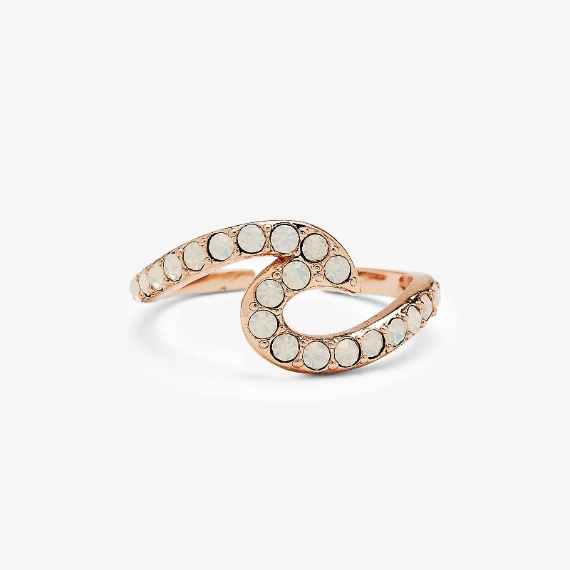 Chic Women's Rings for Fashion-Forward Looks-Rose Gold Stone Wave Toe Ring