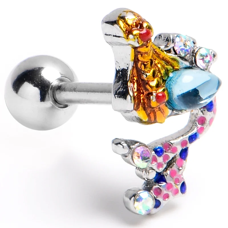 Women's Earrings – Elegant Designs for Every Personality--16 Gauge 1/4 Abstract Mermaid Cartilage Earring