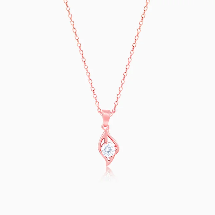 Shop Classic Women's  Necklaces & Pendants with a Modern Twist-Rose Gold Falling Dew Pendant With Link Chain
