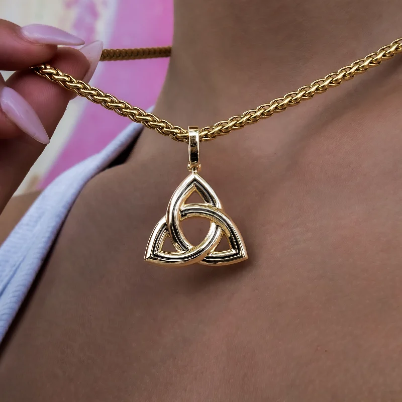 Shop Classic Women's  Necklaces & Pendants with a Modern Twist-Trinity Knot Pendant in Yellow Gold
