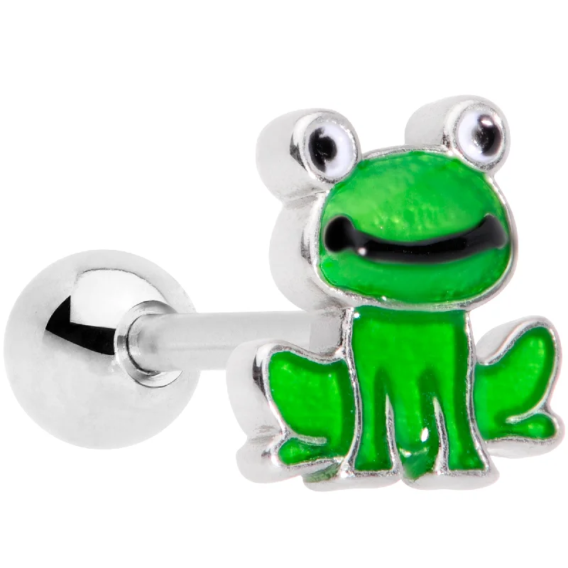 Women's Earrings – Elegant Designs for Every Personality--16 Gauge 1/4 Green Green Frog Cartilage Tragus Earring Women's Earrings – Elegant Designs for Every Personality--16 Gauge 1/4 Green Green Frog Cartilage Tragus Earring