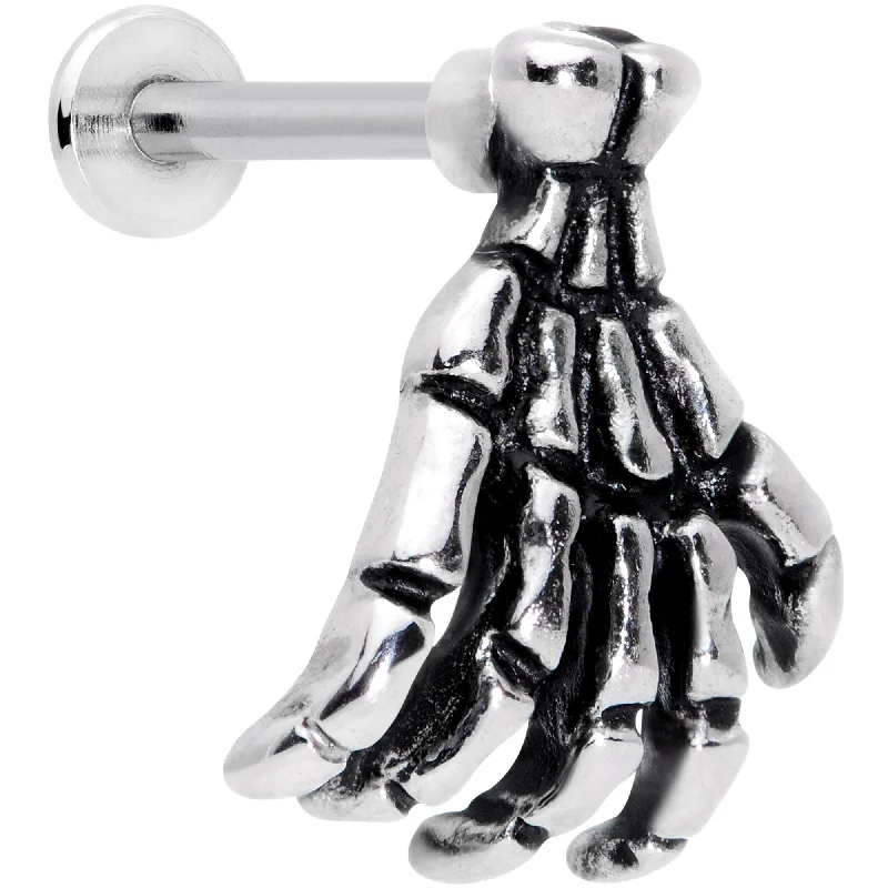 Stunning Lip Rings for Dazzling Fashion16 Gauge 5/16 Spooky Skeleton Hand Halloween Labret Monroe Tragus