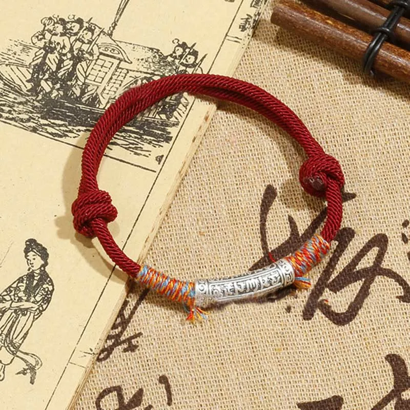Customized Gold Bangles for Women-Buddha Stones Handmade 999 Sterling Silver Om Mani Padme Hum Protection Rope Bracelet Customized Gold Bangles for Women-Buddha Stones Handmade 999 Sterling Silver Om Mani Padme Hum Protection Rope Bracelet