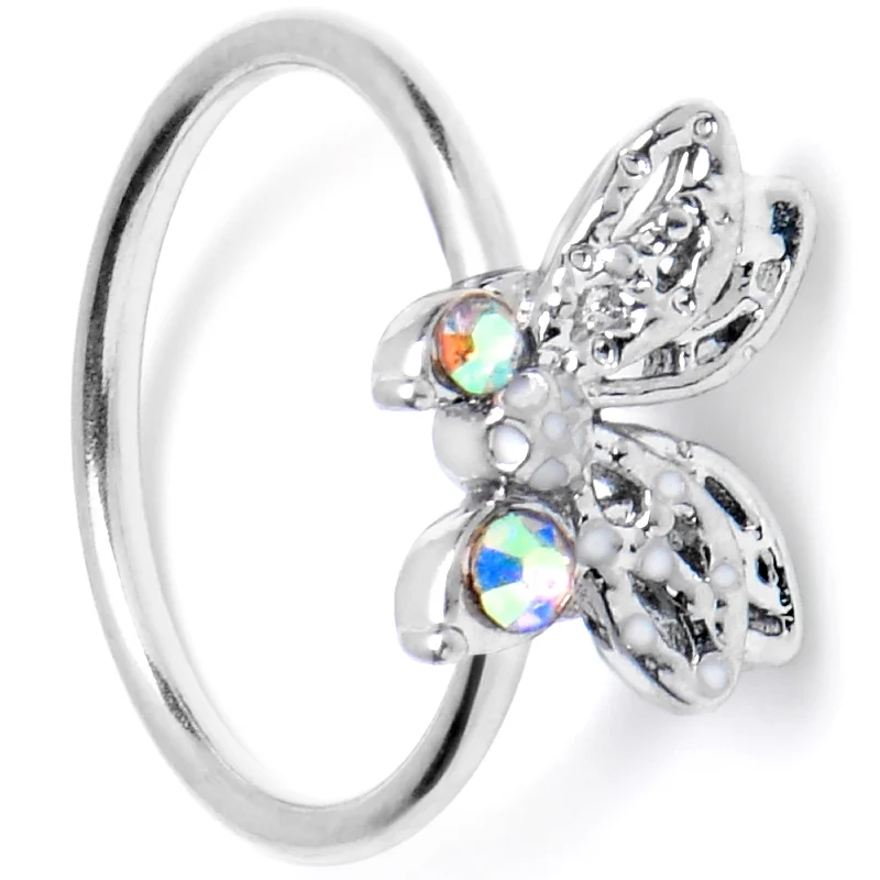 Unique Nose Rings for Fashion Lovers -20 Gauge 5/16 Aurora Gem Ultra Drama Butterfly Nose Hoop Unique Nose Rings for Fashion Lovers -20 Gauge 5/16 Aurora Gem Ultra Drama Butterfly Nose Hoop