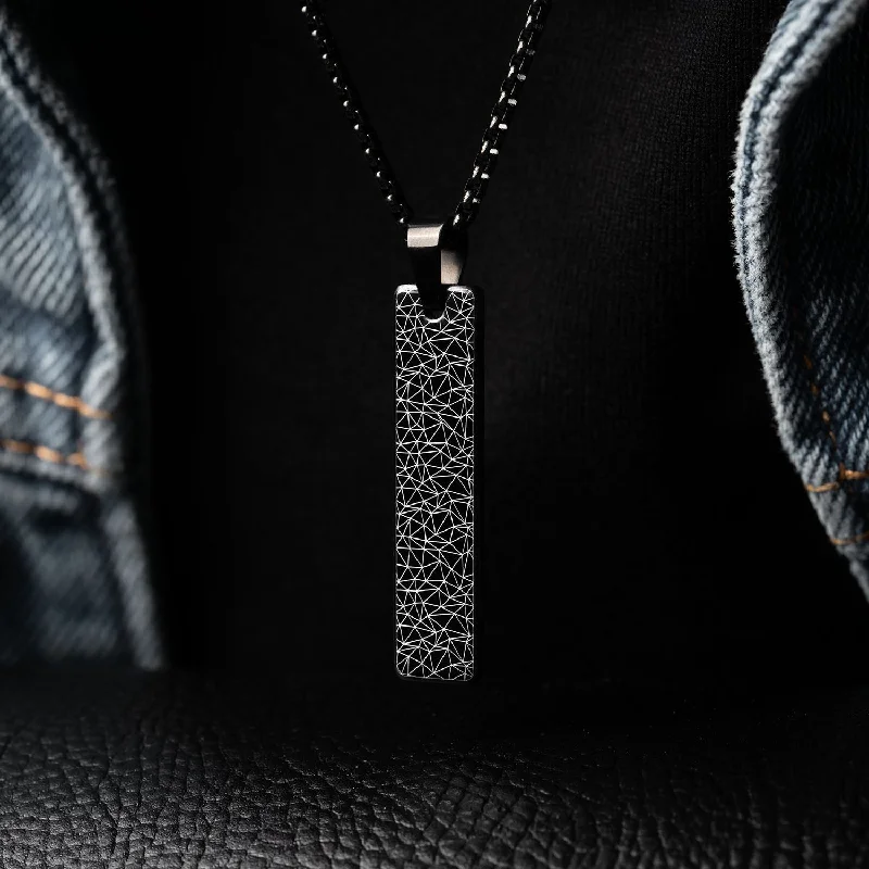 Exclusive Men's Necklaces & Pendants for the Modern Gentleman-Delta Grid Mini Tag Necklace Exclusive Men's Necklaces & Pendants for the Modern Gentleman-Delta Grid Mini Tag Necklace