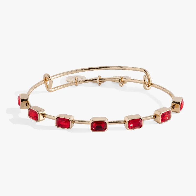 Customizable Gemstone Bangles for Women-July Birthstone Emerald Cut Bangle