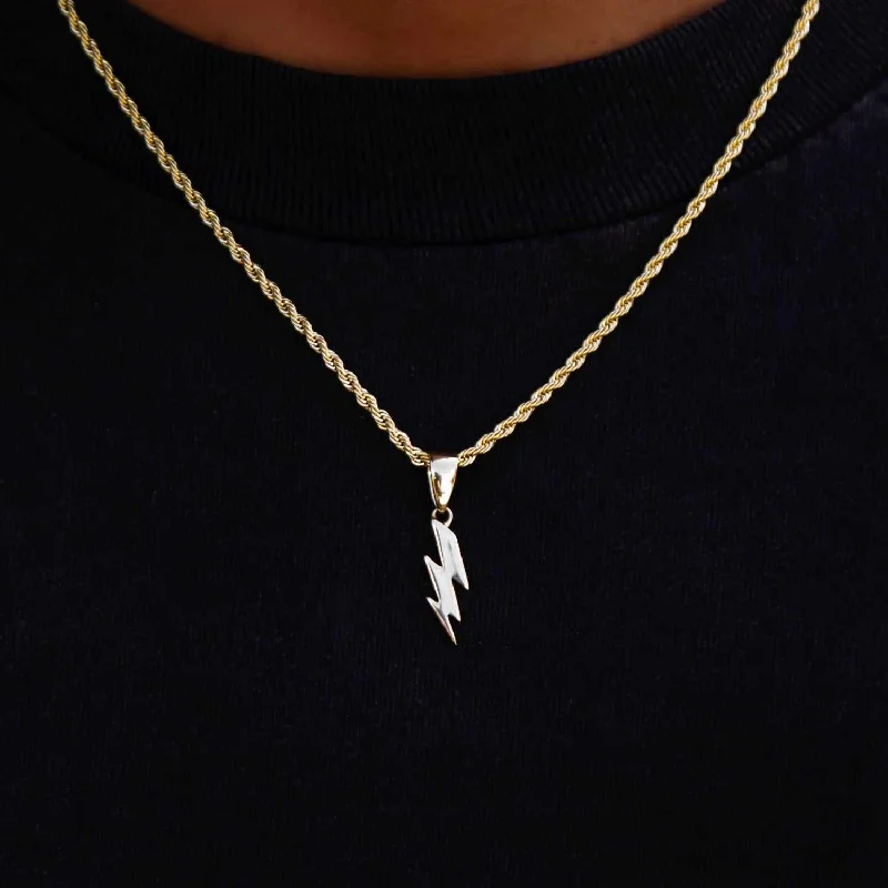 Exclusive Men's Necklaces & Pendants for the Modern Gentleman-Micro Lightning Bolt Pendant Exclusive Men's Necklaces & Pendants for the Modern Gentleman-Micro Lightning Bolt Pendant