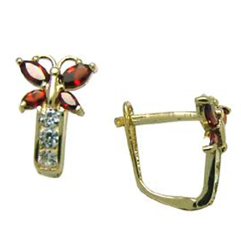 Women's Earrings – Elegant Designs for Every Personality--14kt Yellow Gold Butterfly January Birthstone Leverback Earrings Women's Earrings – Elegant Designs for Every Personality--14kt Yellow Gold Butterfly January Birthstone Leverback Earrings