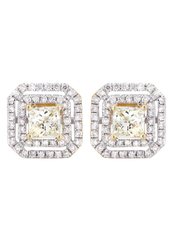 Shop Durable Men's Earrings for Everyday Wear-Princess Diamond Stud Earrings | 2.23 Carats Shop Durable Men's Earrings for Everyday Wear-Princess Diamond Stud Earrings | 2.23 Carats