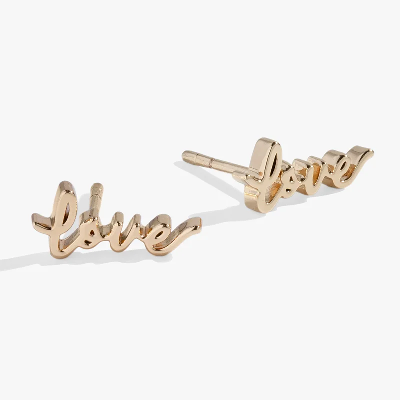Women's Earrings – Elegant Designs for Every Personality--Love Script Stud Earrings