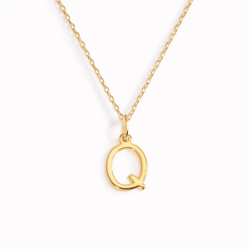 Shop Classic Women's  Necklaces & Pendants with a Modern Twist-Q Necklace / Gold Initial Necklace