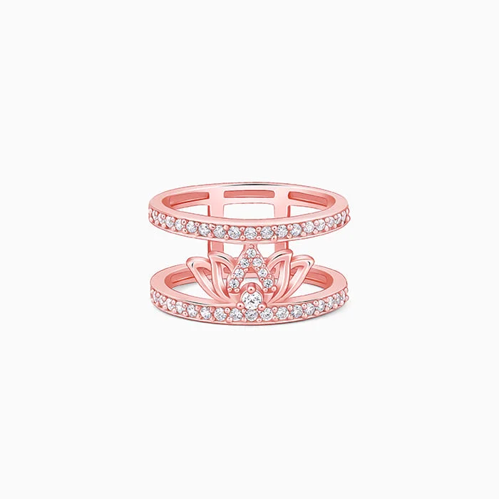 Chic Women's Rings for Fashion-Forward Looks-Rose Gold Gulabi Kamal Ring