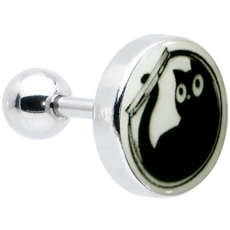 Women's Earrings – Elegant Designs for Every Personality--16 Gauge Glow in the Dark Fishbowl Kitty Cat Tragus Cartilage Earring