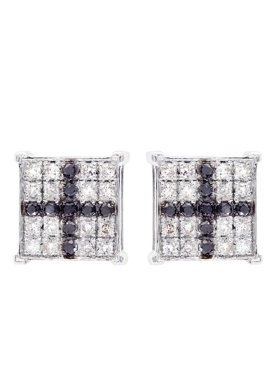 Shop Durable Men's Earrings for Everyday Wear-Diamond Earrings For Men | 0.68 Carats 14K White Gold Shop Durable Men's Earrings for Everyday Wear-Diamond Earrings For Men | 0.68 Carats 14K White Gold