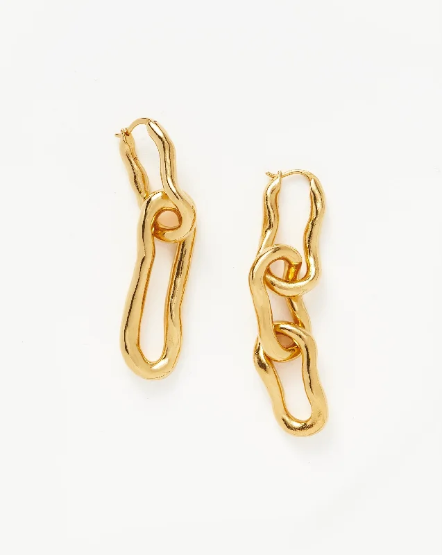 Women's Earrings – Elegant Designs for Every Personality--Molten Ovate Mismatch Hoop Earrings