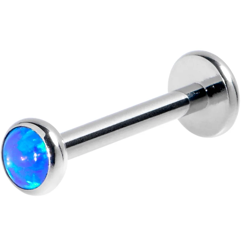 Women's Earrings – Elegant Designs for Every Personality--16 Gauge 3/8 Blue Synthetic Opal G23 Titanium Threadless Push In Labret Women's Earrings – Elegant Designs for Every Personality--16 Gauge 3/8 Blue Synthetic Opal G23 Titanium Threadless Push In Labret
