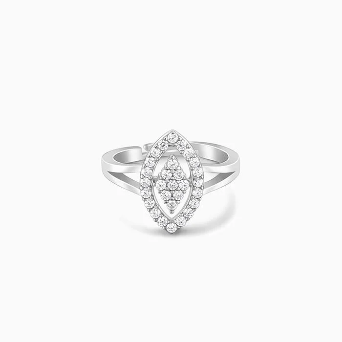 Chic Women's Rings for Fashion-Forward Looks-Silver Draped Dice Ring