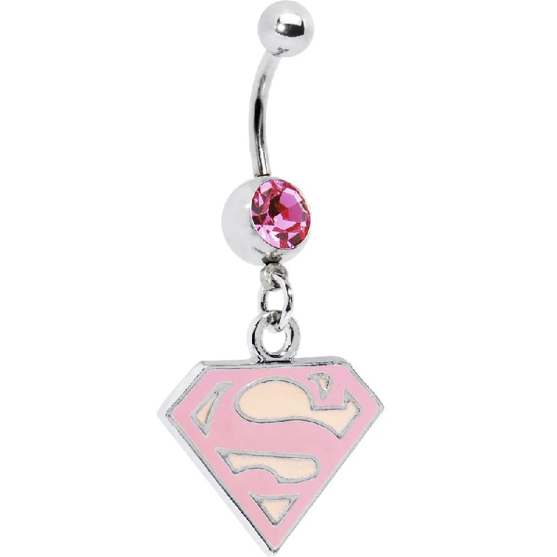 Beautiful Belly Rings with Shiny Detail -Licensed Supergirl Belly Ring