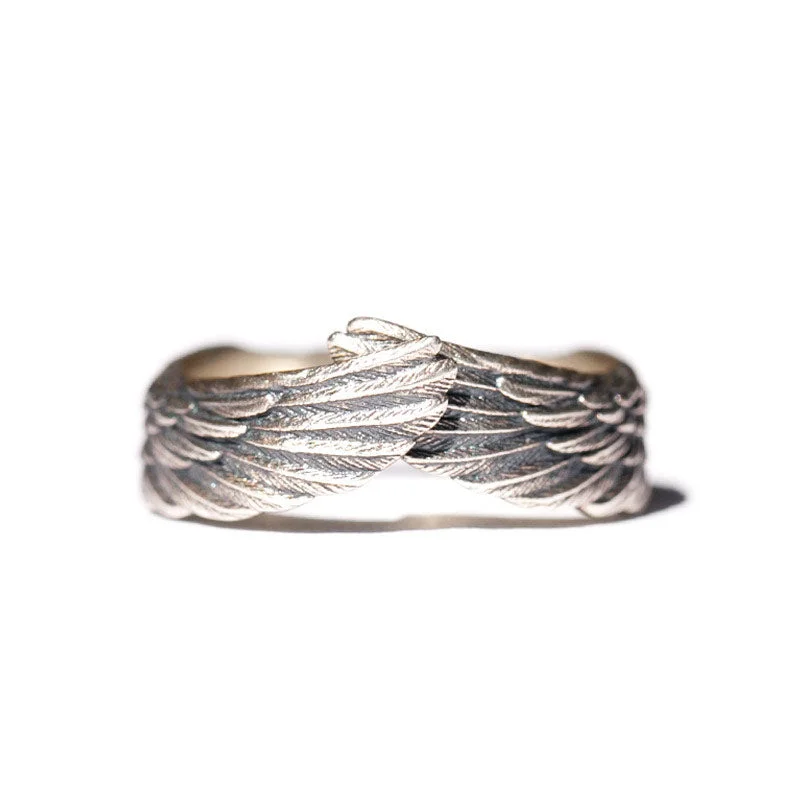 Chic Women's Rings for Fashion-Forward Looks-Buddha Stones FengShui Wing Lucky Ring