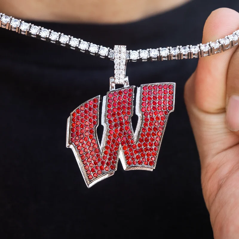 Exclusive Men's Necklaces & Pendants for the Modern Gentleman-Wisconsin Badgers Official NCAA Logo Pendant Exclusive Men's Necklaces & Pendants for the Modern Gentleman-Wisconsin Badgers Official NCAA Logo Pendant