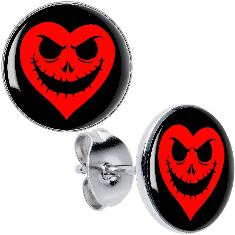 Women's Earrings – Elegant Designs for Every Personality--Valentine Jack O Heart Stud Earrings Women's Earrings – Elegant Designs for Every Personality--Valentine Jack O Heart Stud Earrings