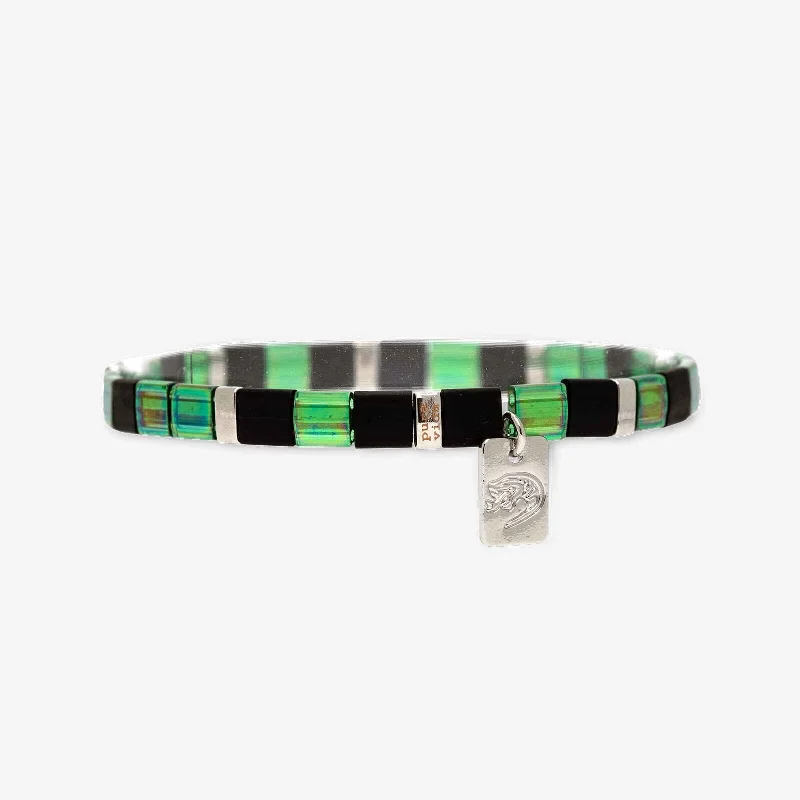 Rope and Metal Bracelets for Men-Slytherin™ Tile Bead Stretch Bracelet