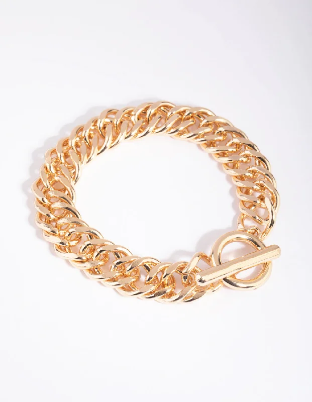 Designer Bangles for Women-Gold Chain Link Bracelet