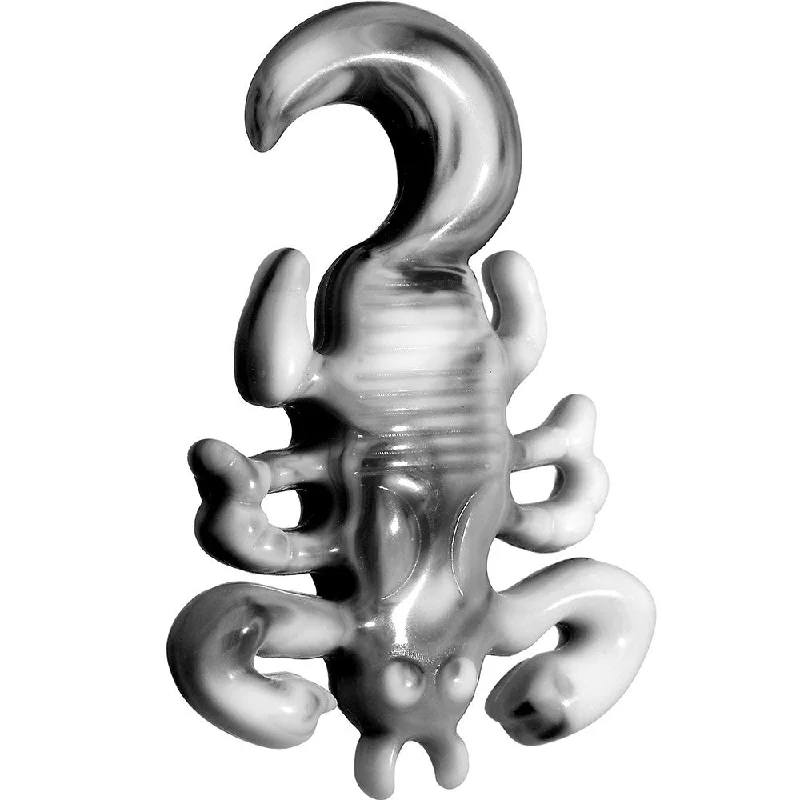 Women's Earrings – Elegant Designs for Every Personality--0 Gauge Black White Acrylic Scorpion Hanger Plug