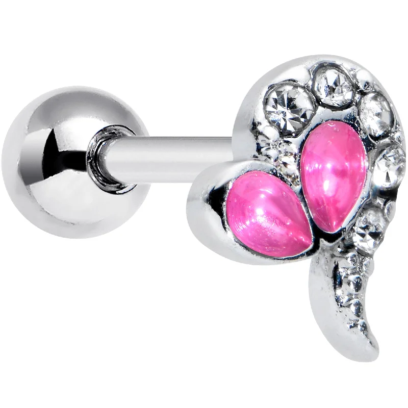 Women's Earrings – Elegant Designs for Every Personality--16 Gauge 1/4 Clear Pink Gem Curve Heart Valentines Day Cartilage Tragus Women's Earrings – Elegant Designs for Every Personality--16 Gauge 1/4 Clear Pink Gem Curve Heart Valentines Day Cartilage Tragus