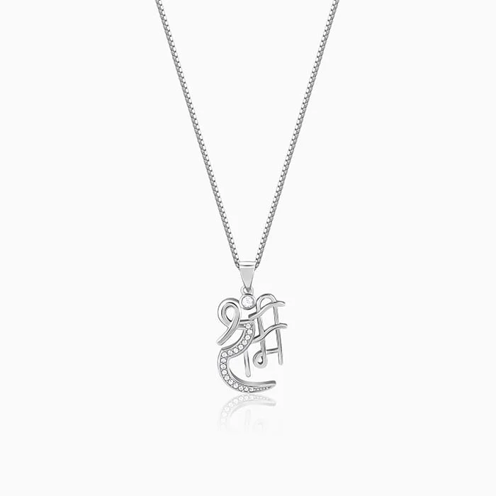 Exclusive Men's Necklaces & Pendants for the Modern Gentleman-Silver Shree Ram Pendant with Box Chain For Him Exclusive Men's Necklaces & Pendants for the Modern Gentleman-Silver Shree Ram Pendant with Box Chain For Him