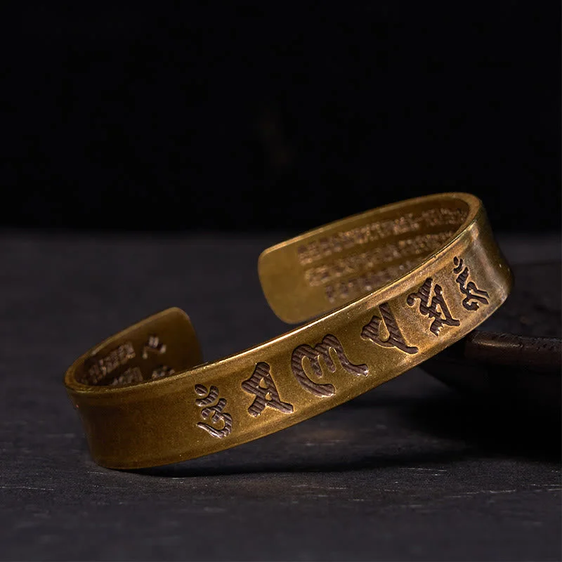 Leather Strap Bracelets for Men-Buddha Stones Six True Words 'om Mani Padme Hum' Heart Sutra Copper Brass Inner Peace Cuff Bracelet Bangle Leather Strap Bracelets for Men-Buddha Stones Six True Words 'om Mani Padme Hum' Heart Sutra Copper Brass Inner Peace Cuff Bracelet Bangle