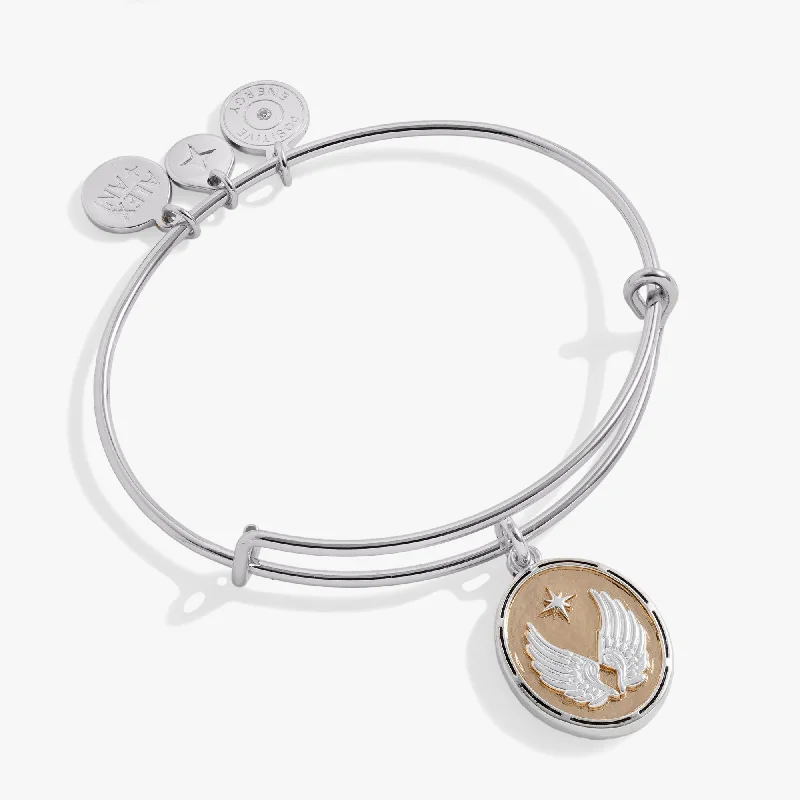 Bold Wedding Bangles for Women-Two-Tone Guardian Angel Bangle