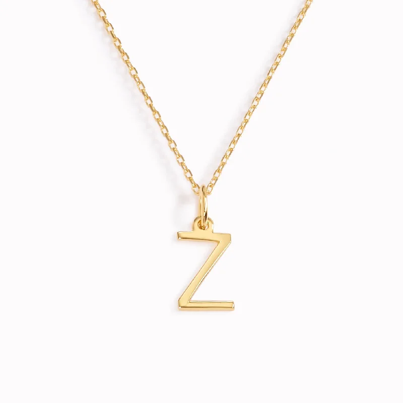 Shop Classic Women's  Necklaces & Pendants with a Modern Twist-Z Necklace / Gold Initial Necklace