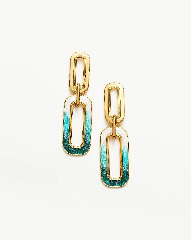 Women's Earrings – Elegant Designs for Every Personality--Enamel Haze Ombre Ovate Drop Hoop Earrings