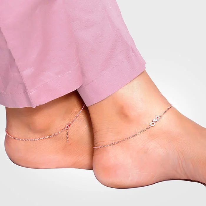 Stunning Anklets for Sophisticated Style-Rose Gold Soft Glimmer Anklet