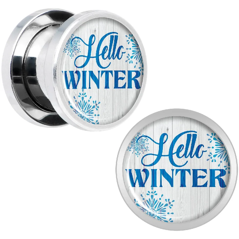 Women's Earrings – Elegant Designs for Every Personality--Hello Winter Snowflake Screw Fit Plug Set Sizes 8mm to 20mm Women's Earrings – Elegant Designs for Every Personality--Hello Winter Snowflake Screw Fit Plug Set Sizes 8mm to 20mm
