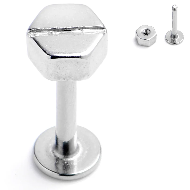 Lip Rings with Minimalist Appeal16 Gauge 5/16 Optical Illusion Screw Flat Head Labret Monroe Tragus