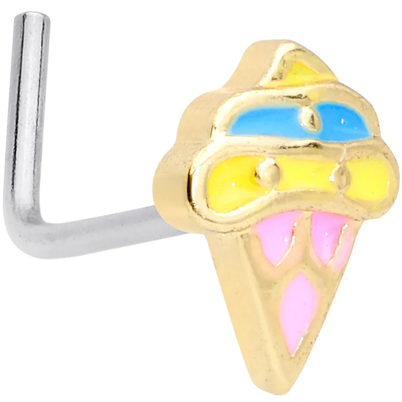 Nose Rings for Trendy Women’s Fashion -20 Gauge 5/16 Pink Blue Ice Cream Cone L Shaped Nose Ring Nose Rings for Trendy Women’s Fashion -20 Gauge 5/16 Pink Blue Ice Cream Cone L Shaped Nose Ring
